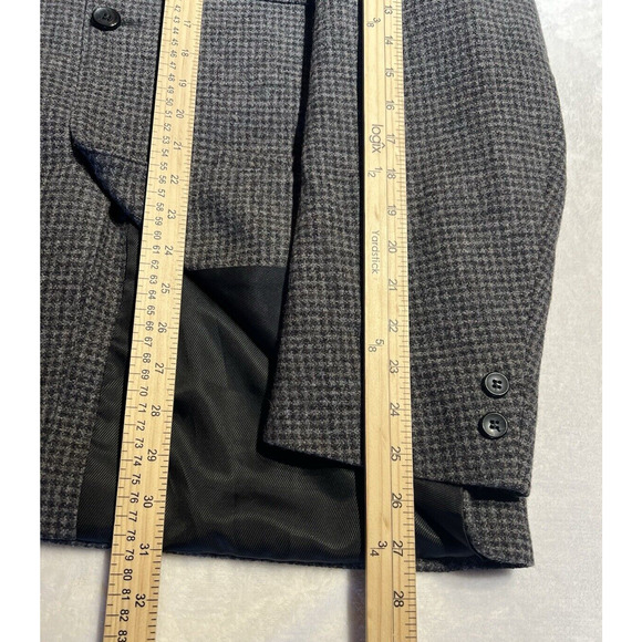 Pendleton 42R Gray Flanel Plaid Patch Pockets Action Back Blazer Sport Jacket - Picture 13 of 15